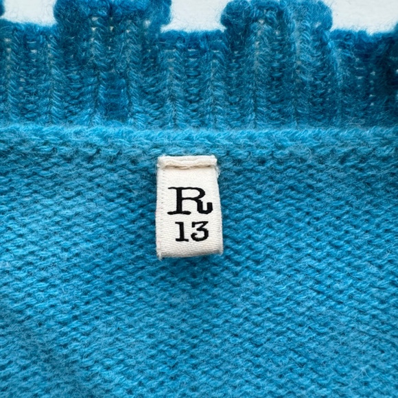 R13 Faded Cashmere Crewneck Sweater baby blue...like new - Picture 10 of 12